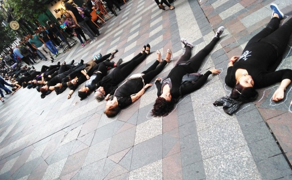 Madrid, azione Women In Black, 2 ottobre 2015